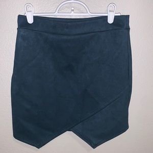 Fitted Velvet Emerald Green Skirt